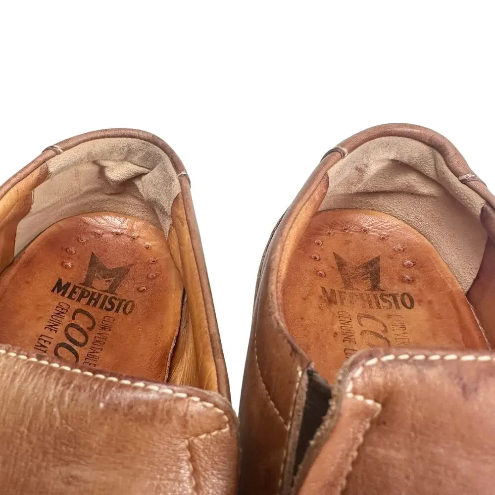 Mephisto | Men | Cool-Air Whiskey Brown Genuine Leather Slip-On Loafers | 11.5